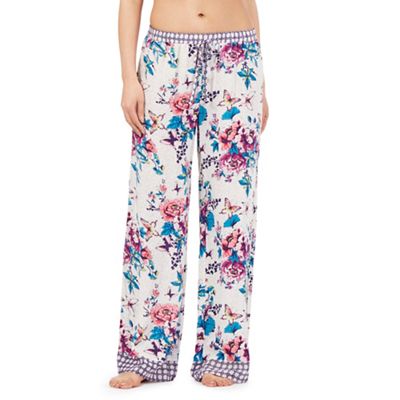 Lounge & Sleep Multi-coloured floral butterfly print pyjama bottoms